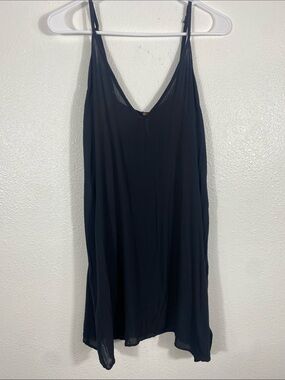 Free People black spaghetti-strap tunic top, size M 100% Viscose